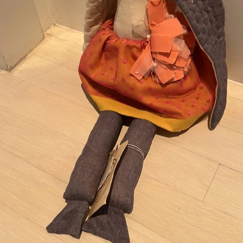 Anthropologie Dainty Cheeks Fancy Lady Owl Doll NWT Rare Retired 18”
